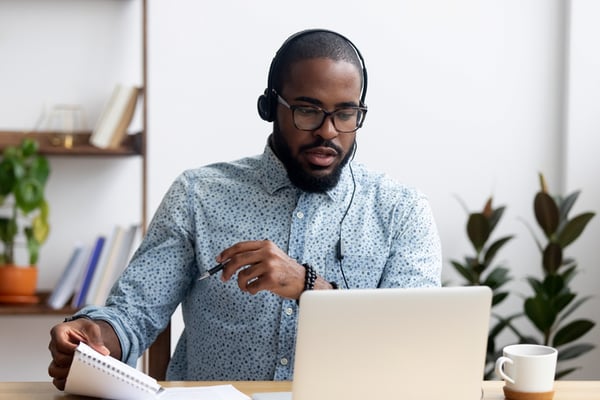 Man with Headset Phone